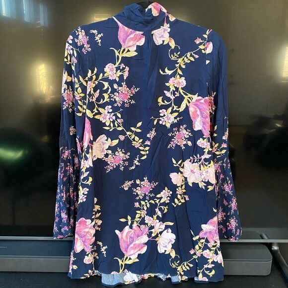 NWT Free People Women's Tate Floral Tunic Top Midnight Combo, Size XS - Picture 6 of 10
